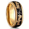 Men's 8mm Tungsten Gold Leaf Flakes & Crushed Meteorite Comfort-Fit Wedding Band
